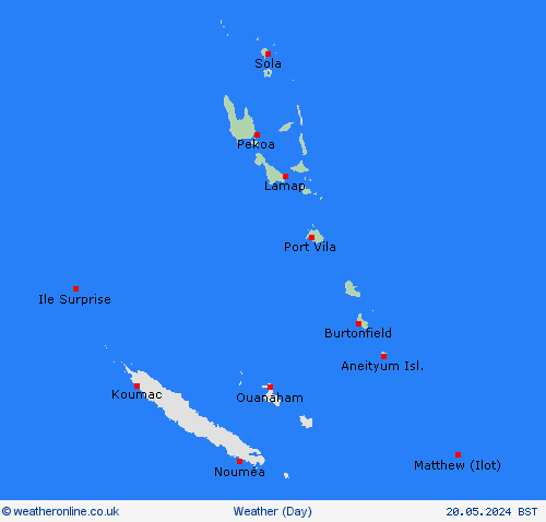 overview Vanuatu Oceania Forecast maps