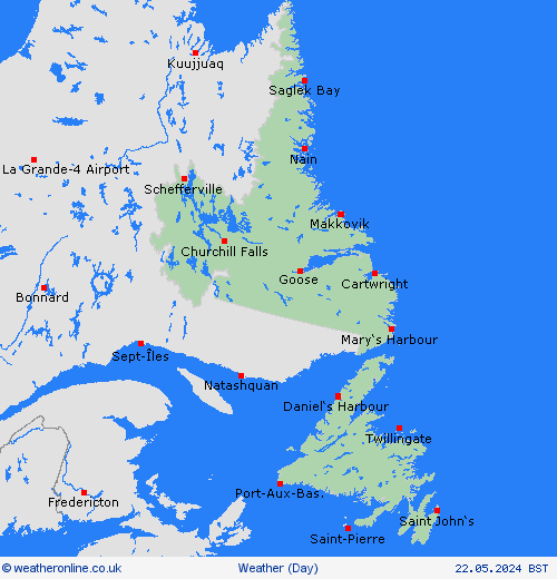 overview Newfoundland North America Forecast maps