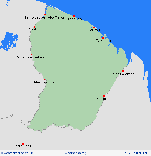 overview French Guiana South America Forecast maps