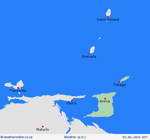 overview Trinidad and Tobago South America Forecast maps