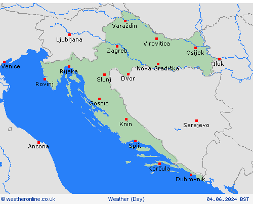 overview Croatia Europe Forecast maps