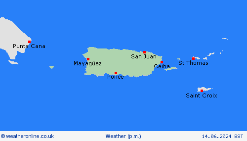 overview Puerto Rico Central America Forecast maps