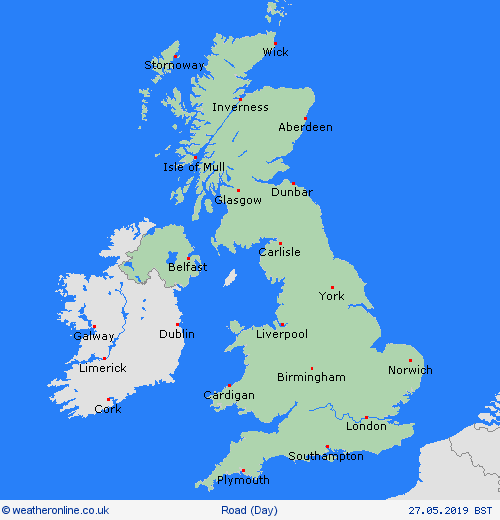 road conditions  United Kingdom Forecast maps