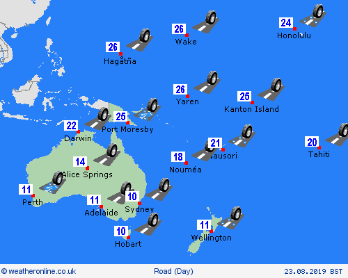 road conditions  Oceania Forecast maps