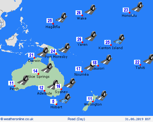 road conditions  Oceania Forecast maps