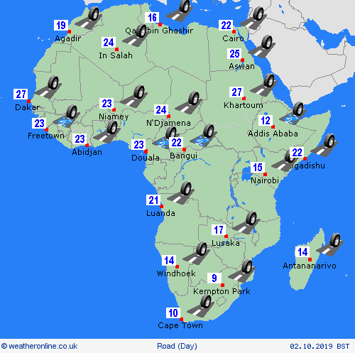 road conditions  Africa Forecast maps