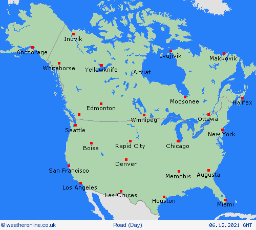 road conditions  North America Forecast maps