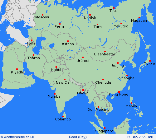 road conditions  Asia Forecast maps