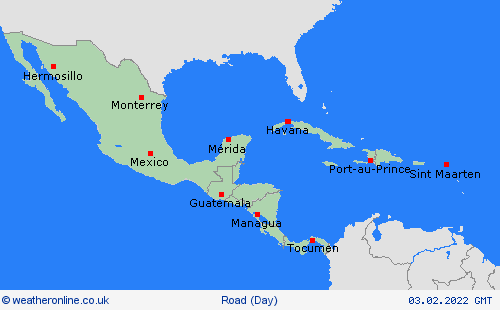 road conditions  Central America Forecast maps