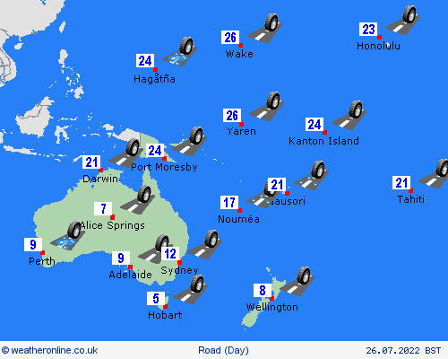 road conditions  Oceania Forecast maps