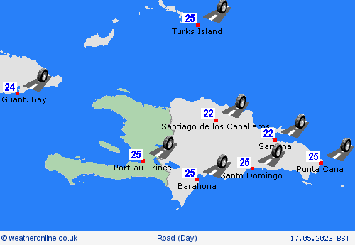 road conditions Haiti Central America Forecast maps