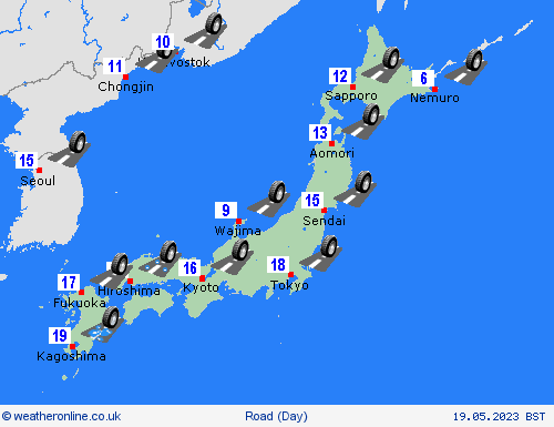 road conditions Japan Asia Forecast maps