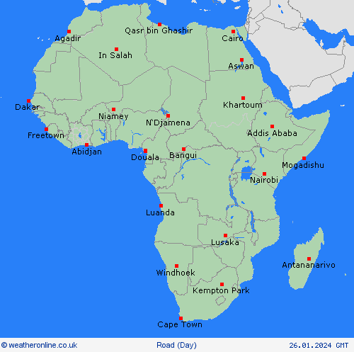 road conditions  Africa Forecast maps