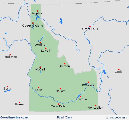 road conditions Idaho North America Forecast maps