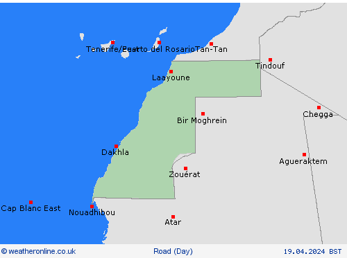 road conditions Western Sahara Africa Forecast maps