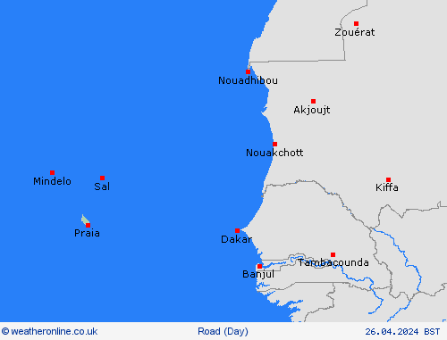 road conditions Cape Verde Africa Forecast maps