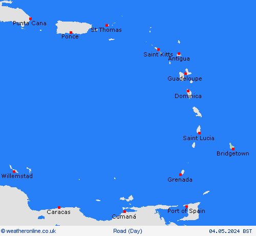 road conditions Barbados South America Forecast maps