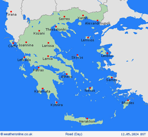 road conditions Greece Europe Forecast maps