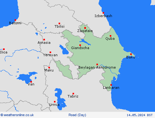 road conditions Azerbaijan Asia Forecast maps