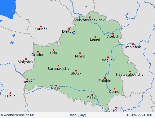 road conditions Belarus Europe Forecast maps