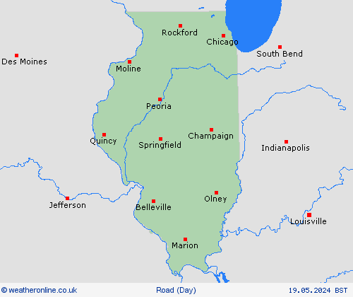 road conditions Illinois North America Forecast maps