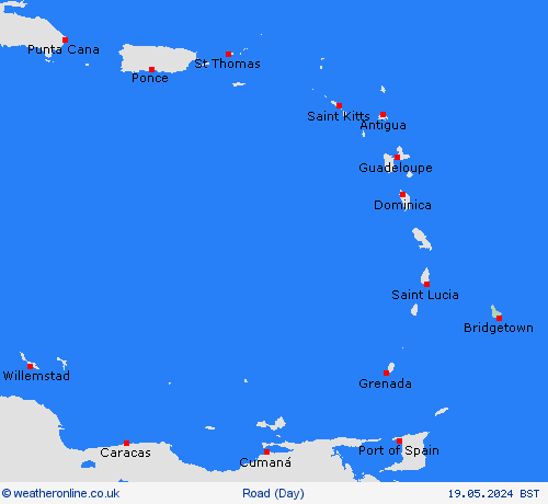 road conditions Barbados South America Forecast maps