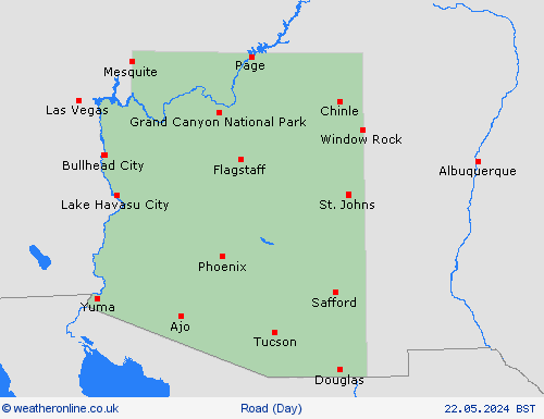 road conditions Arizona North America Forecast maps