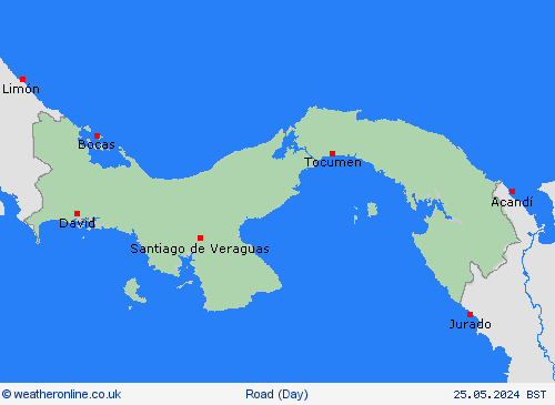 road conditions Panama Central America Forecast maps