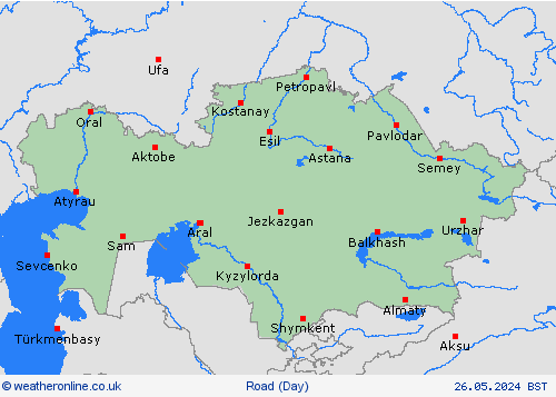 road conditions Kazakhstan Asia Forecast maps