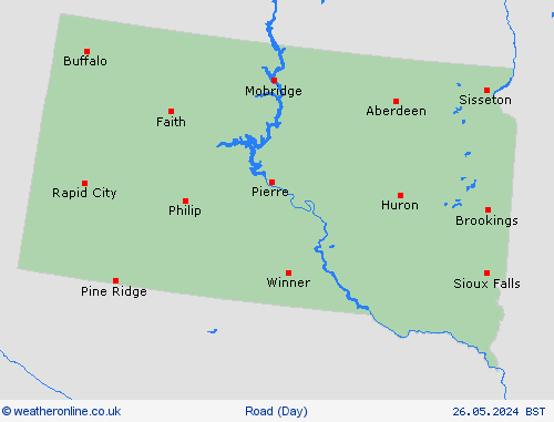 road conditions South Dakota North America Forecast maps