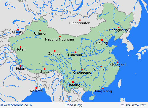 road conditions China Europe Forecast maps