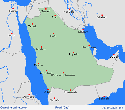 road conditions Saudi Arabia Asia Forecast maps