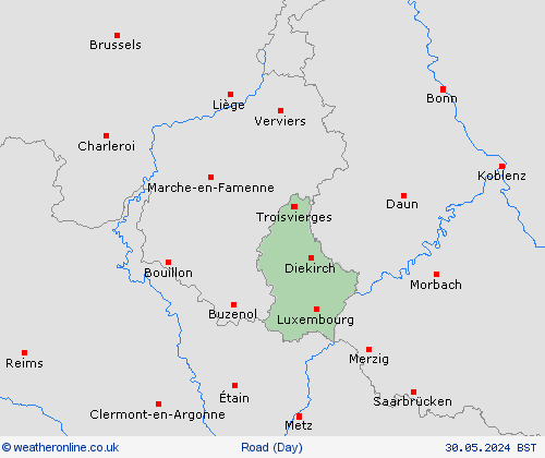 road conditions Luxembourg Europe Forecast maps