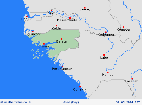 road conditions Guinea-Bissau Africa Forecast maps