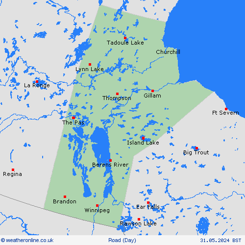 road conditions Manitoba North America Forecast maps