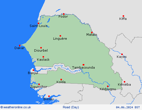 road conditions Senegal Africa Forecast maps