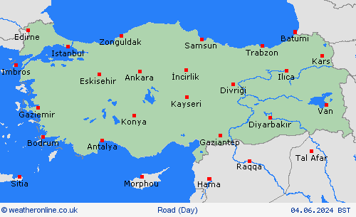 road conditions Turkey Europe Forecast maps