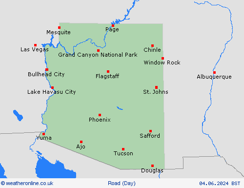 road conditions Arizona North America Forecast maps