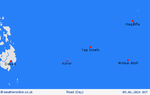 road conditions Palau Oceania Forecast maps