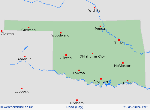 road conditions Oklahoma North America Forecast maps