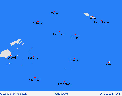 road conditions American Samoa Oceania Forecast maps