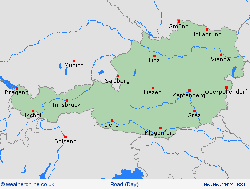 road conditions Austria Europe Forecast maps