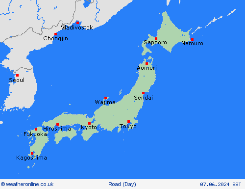 road conditions Japan Asia Forecast maps