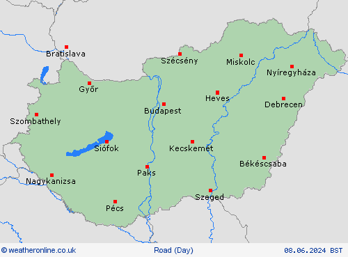 road conditions Hungary Europe Forecast maps