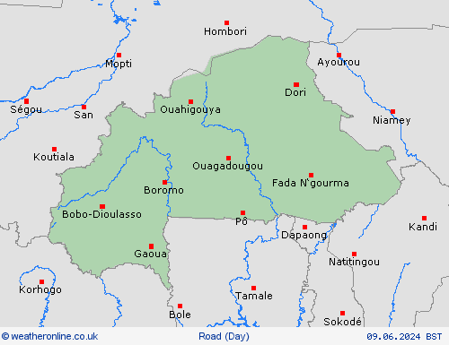 road conditions Burkina Faso Africa Forecast maps