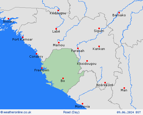 road conditions Sierra Leone Africa Forecast maps