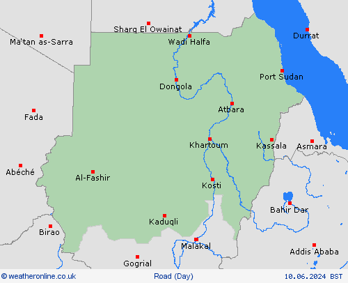 road conditions Sudan Africa Forecast maps