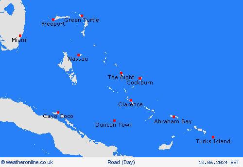 road conditions Bahamas Central America Forecast maps