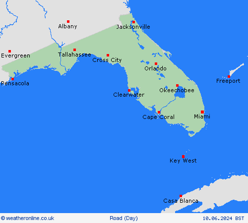 road conditions Florida North America Forecast maps