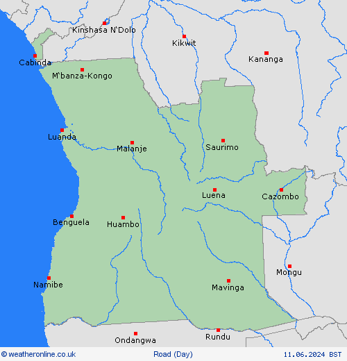 road conditions Angola Africa Forecast maps